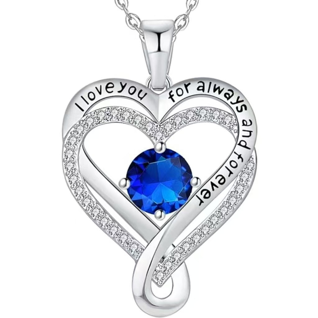 Heart-Shaped Birth-Stone Necklace